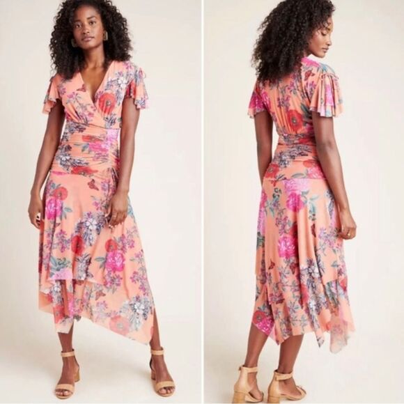 NWT Maeve Simone Floral Midi Dress S Small - Picture 1 of 6